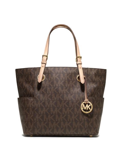 michael kors brown mk print bag